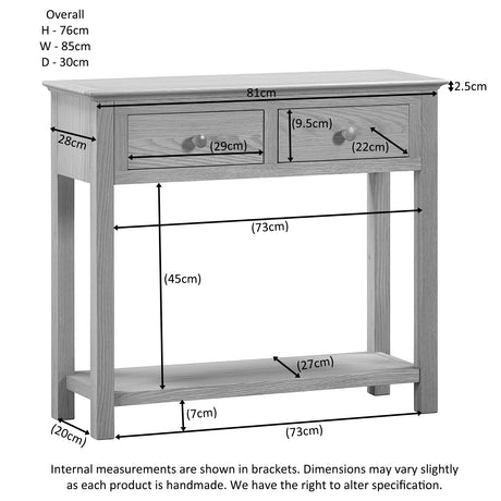 Console Table with 2 Drawers