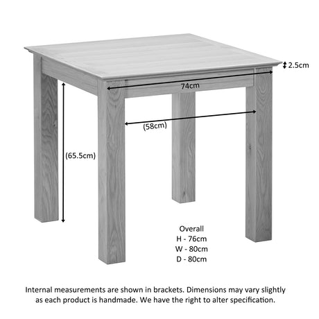 Fixed Top 80 x 80 table