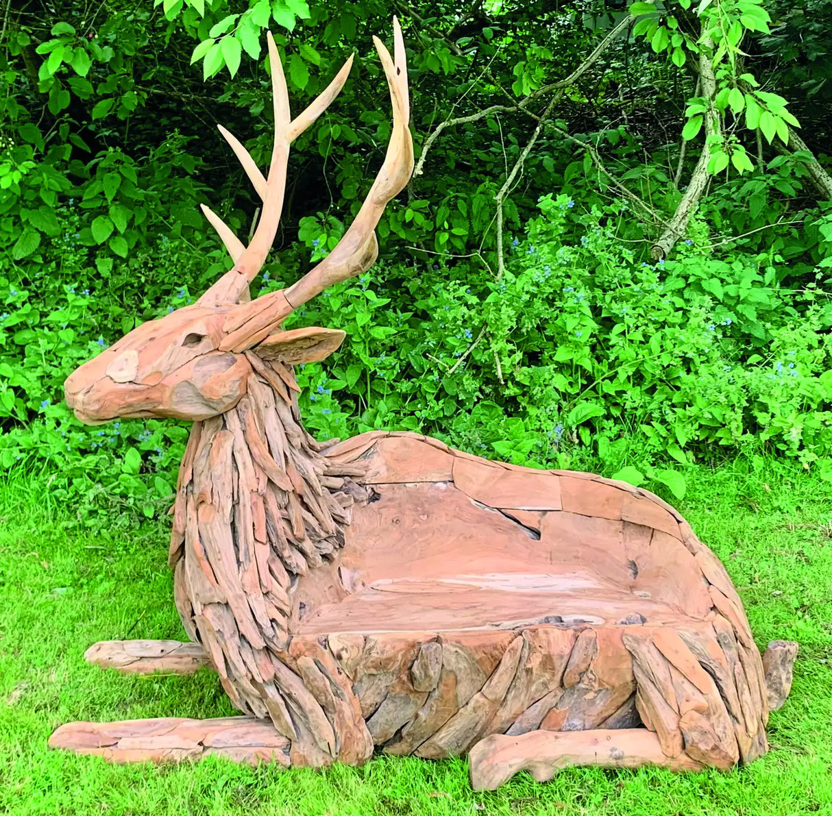 TEAK STAG BENCH LARGE