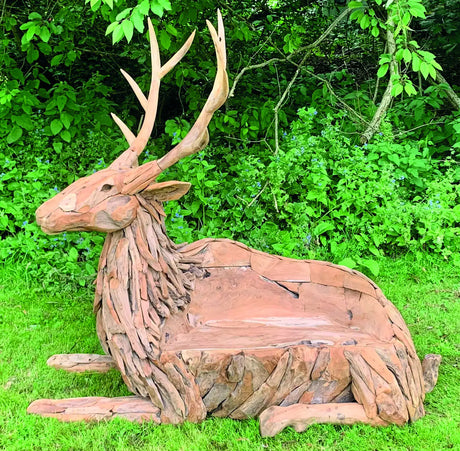 TEAK STAG BENCH LARGE