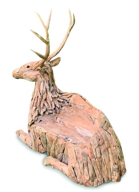 TEAK STAG BENCH LARGE