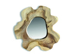 Teak Tree Slice Wall Mirror Small