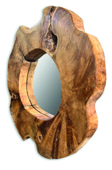 Teak Tree Slice Wall Mirror Medium