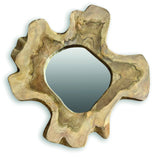 Teak Tree Slice Wall Mirror Medium
