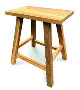 HENLEY RECYCLED TEAK END TABLE-STOOL