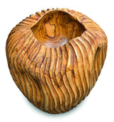 Striped Teak Vase 22-25cm