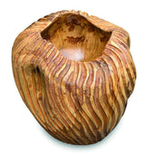 Striped Teak Vase 22-25cm