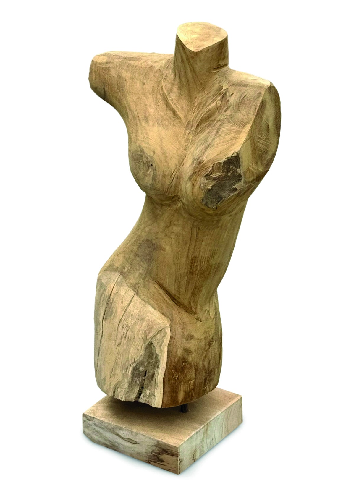 Solid Teak Naked Lady Sculpture H55cm