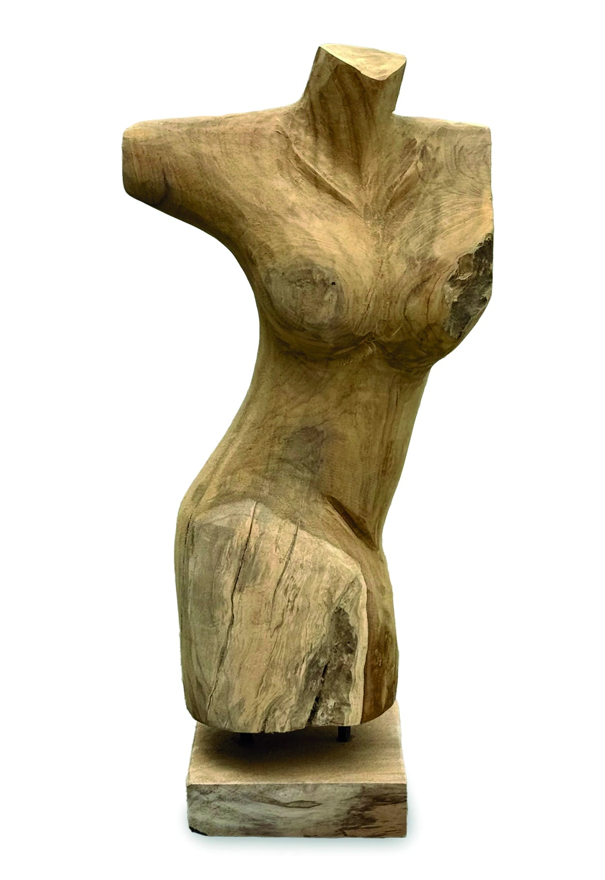 Solid Teak Naked Lady Sculpture H55cm
