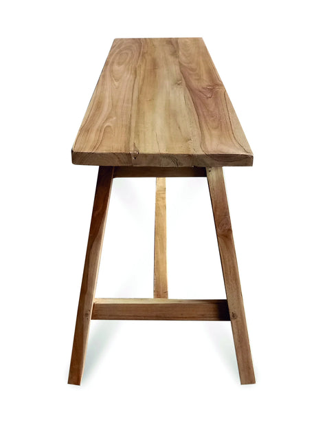 RECLAIMED TEAK BACKLESS  BENCH 120CM