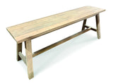 RECLAIMED TEAK BACKLESS  BENCH 120CM