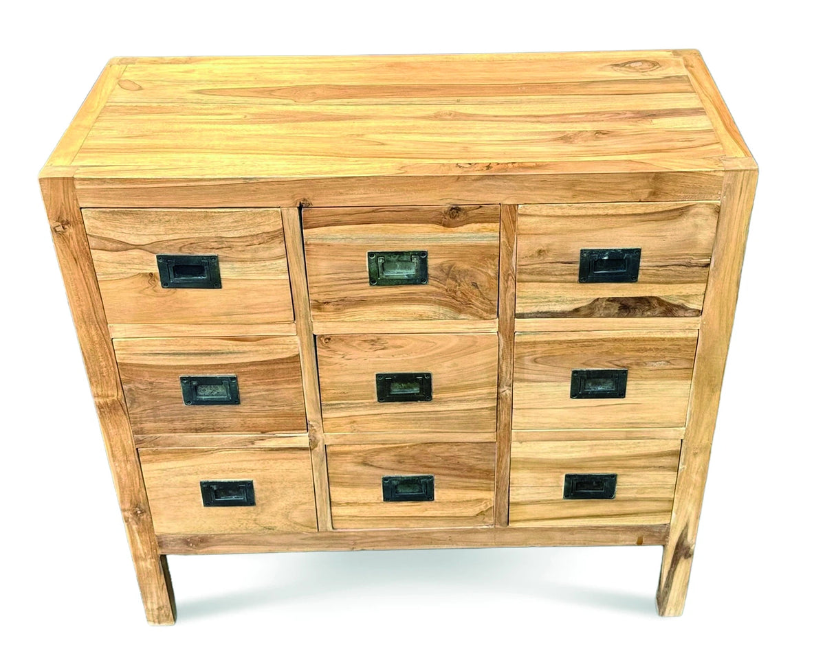 Reclaimed Teak Cabinet 9 Drawers