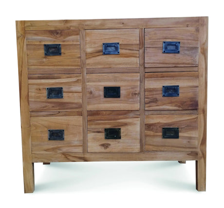 RECLAIMED TEAK CABINET 9 DRAWERS
