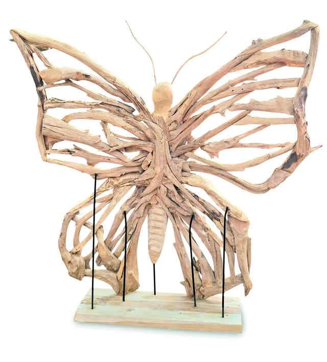JAVA TEAK BUTTERFLY SCULPTURE SMALL 165CM