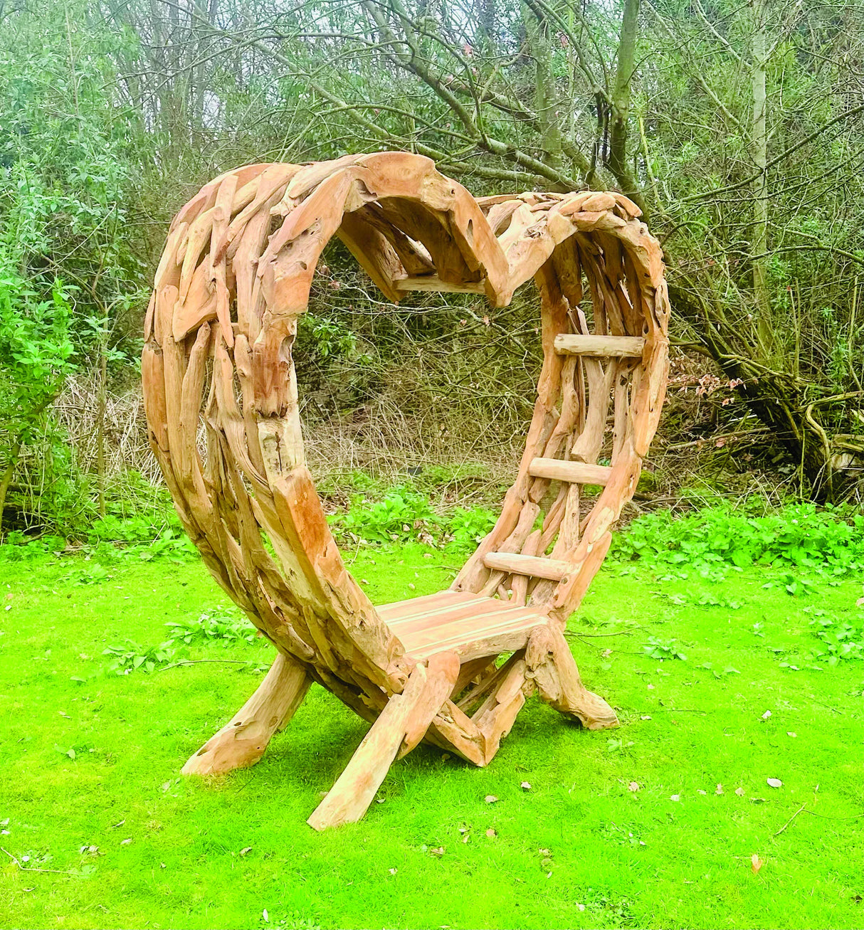 Teak Driftwood Love Bench 180cm