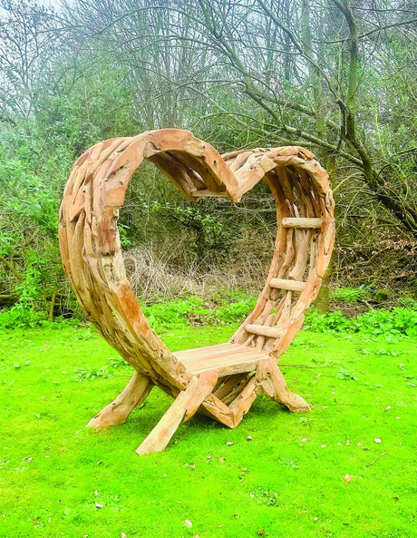 Teak Driftwood Love Bench 180cm