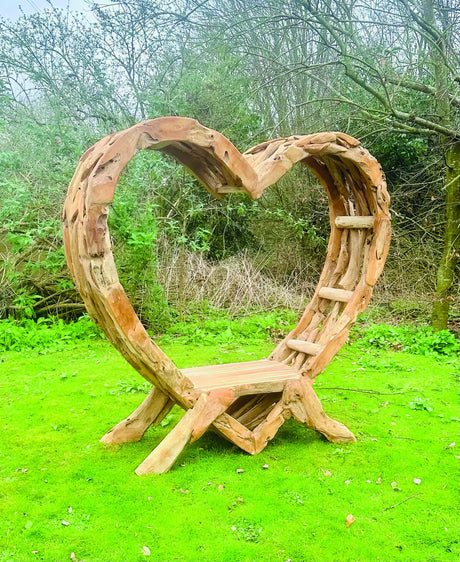 Teak Driftwood Love Bench 180cm