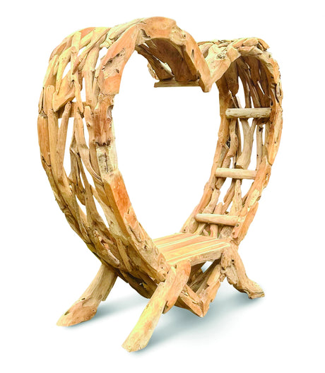 Teak Driftwood Love Bench 180cm