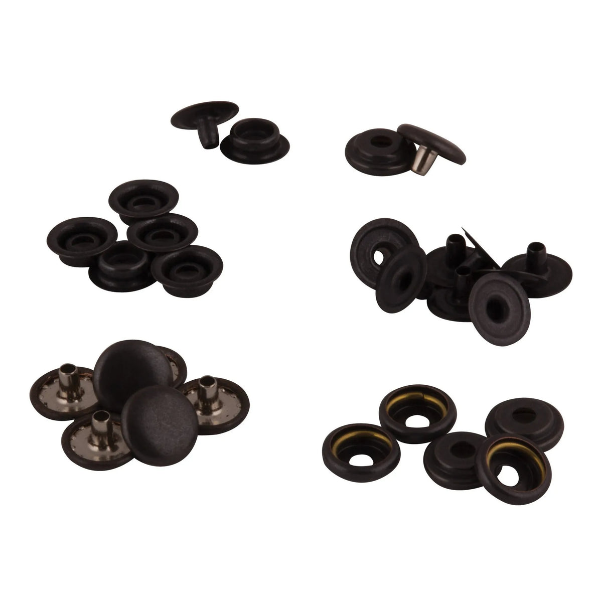 Black on Brass Snap Fasteners