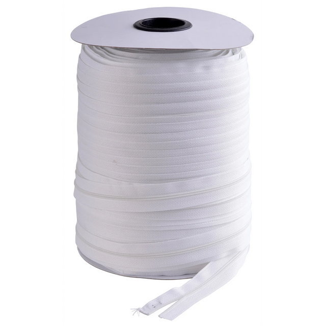 White Continuous Zip (All Sizes & Colours)