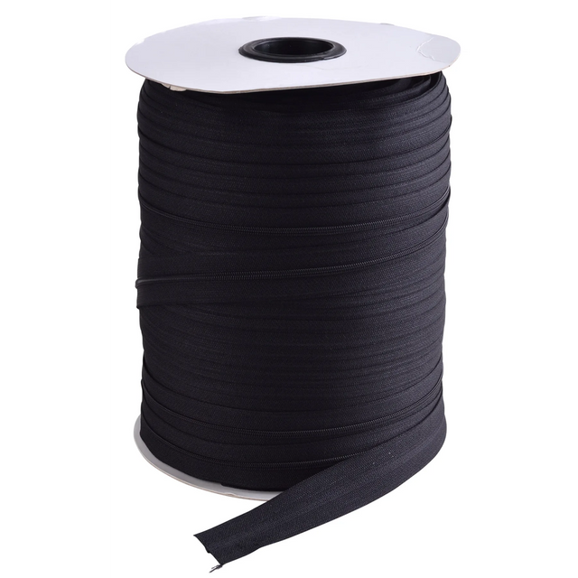 Black Continuous Zip (All Sizes & Colours)