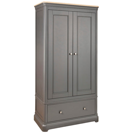 Double Wardrobe With Drawer (PEB032 - SLATE)