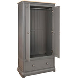 Double Wardrobe With Drawer (PEB032 - SLATE)
