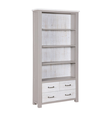 Greystone - Large Open Bookcase with Drawers