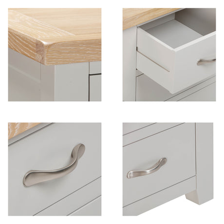 Triple Wardrobe With 3 Drawers (WPT033 - MOON GREY)