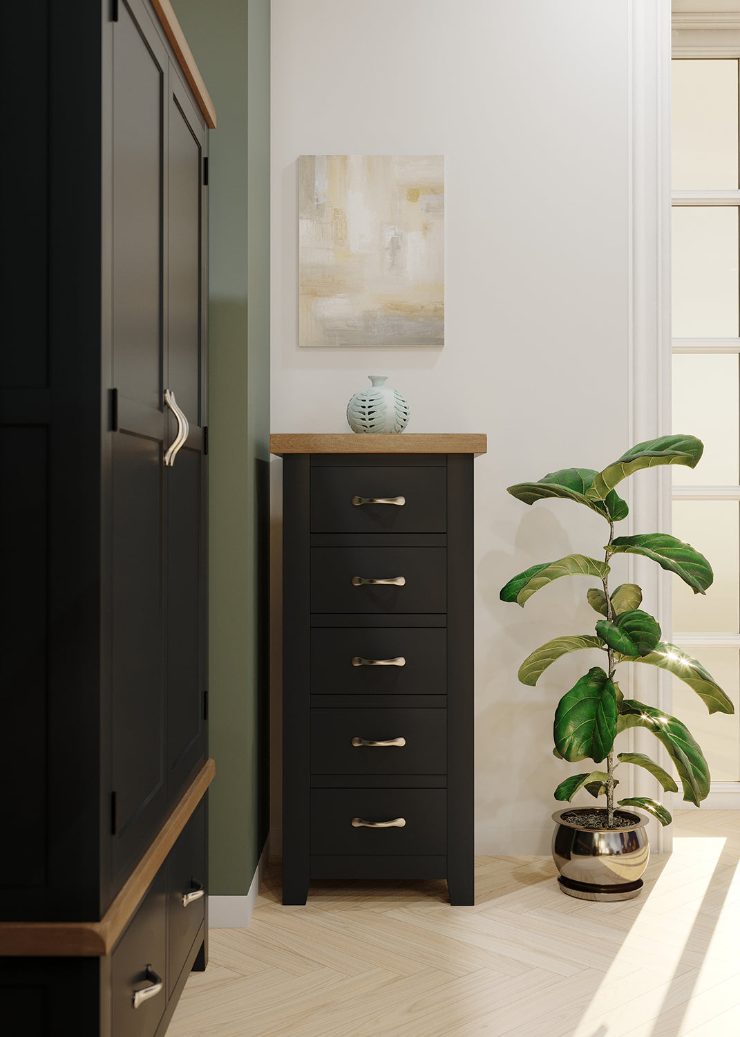 5 Drawer Tall Chest (WPT002 - MOON GREY)