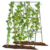 A-Frame Garden Trellis for Climbing Plants with Netting Vertical Support with Rustproof PE Coated Metal Posts