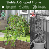 A-Frame Garden Trellis for Climbing Plants with Netting Vertical Support with Rustproof PE Coated Metal Posts