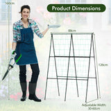 A-Frame Garden Trellis for Climbing Plants with Netting Vertical Support with Rustproof PE Coated Metal Posts