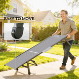 Outsunny Sun Loungers Set of 2 with Side Tray Table, Garden Recliners with 5-Position Adjustable Backrest, 2 Wheels, Grey