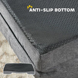 PawHut Dog Sofa Bed, Washable Pet Bed with Removable Cover and Non-Slip Bottom for Small, Medium and Large Dogs, Grey