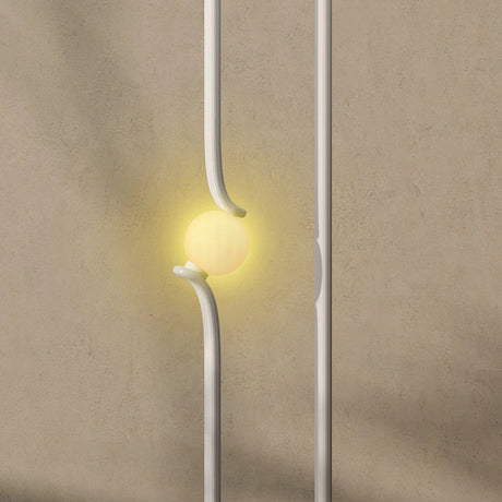 HOMCOM LED Floor Lamp, Dimmable Floor Standing Lamp with Glass Night Light, Foot Switch for Living Room, Bedroom, Office, White