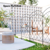 Outsunny Steel Decorative Outdoor Picket Fence Panels Set of 4, Black