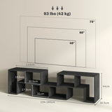 HOMCOM Three-Block Modular TV Stand - Black Wood-Effect
