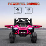 AIYAPLAY 2 Seater 24V 7AH Ride on Truck, Battery Powered Electric Ride On Car w/ Remote, Suspension, 3 Speeds, Pink
