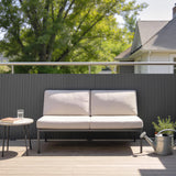 Outsunny 2Pcs Plastic Privacy Screening Fence, 1m x 3 m Waterproof Windbreak Fence, Dark Grey