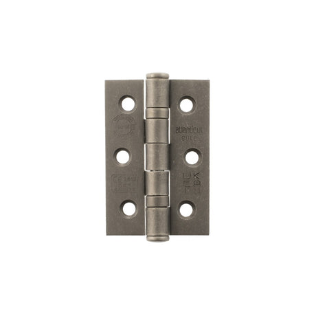 Atlantic CE Fire Rated Grade 7 Ball Bearing Hinges 3" x 2" x 2mm - Distressed Silver - Pair