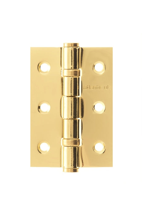 Atlantic Ball Bearing Hinges 3" x 2" x 2mm - Polished Brass - Pair