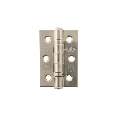 Atlantic CE Fire Rated Grade 7 Ball Bearing Hinges 3" x 2" x 2mm - Polished Nickel - Pair