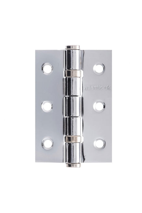 Atlantic CE Fire Rated Grade 7 Ball Bearing Hinges 3" x 2" x 2mm - Polished Stainless Steel - Pair