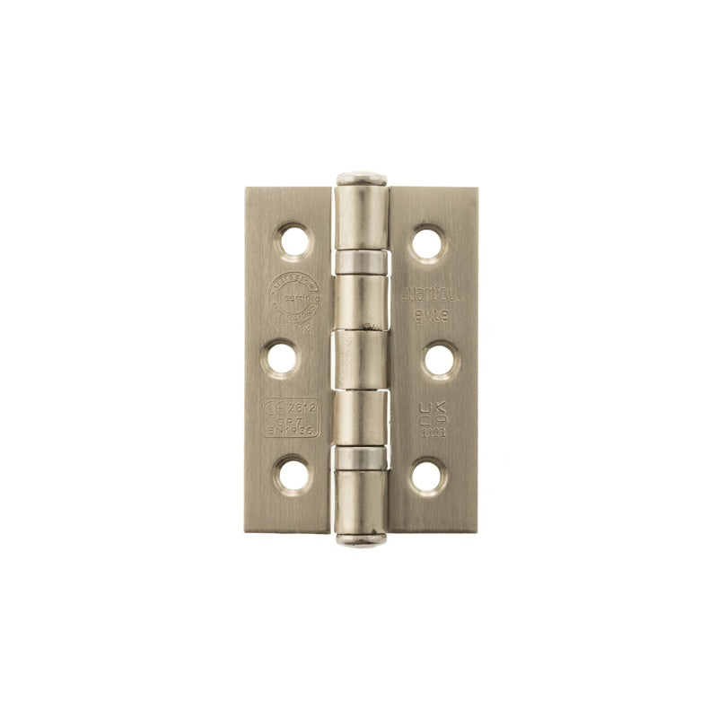 Atlantic CE Fire Rated Grade 7 Ball Bearing Hinges 3" x 2" x 2mm - Satin Nickel - Pair