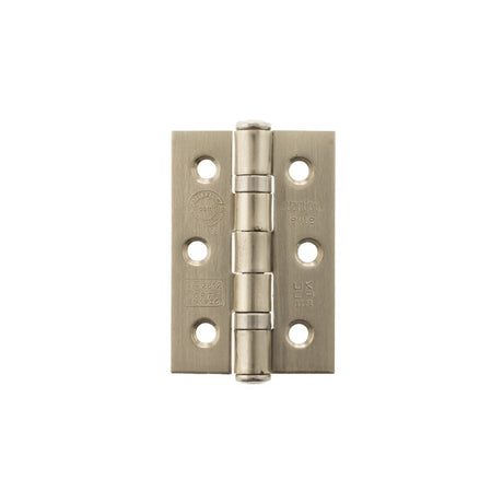 Atlantic CE Fire Rated Grade 7 Ball Bearing Hinges 3" x 2" x 2mm - Satin Nickel - Pair