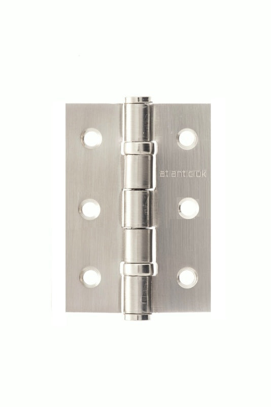 Atlantic CE Fire Rated Grade 7 Ball Bearing Hinges 3" x 2" x 2mm - Satin Stainless Steel - Pair