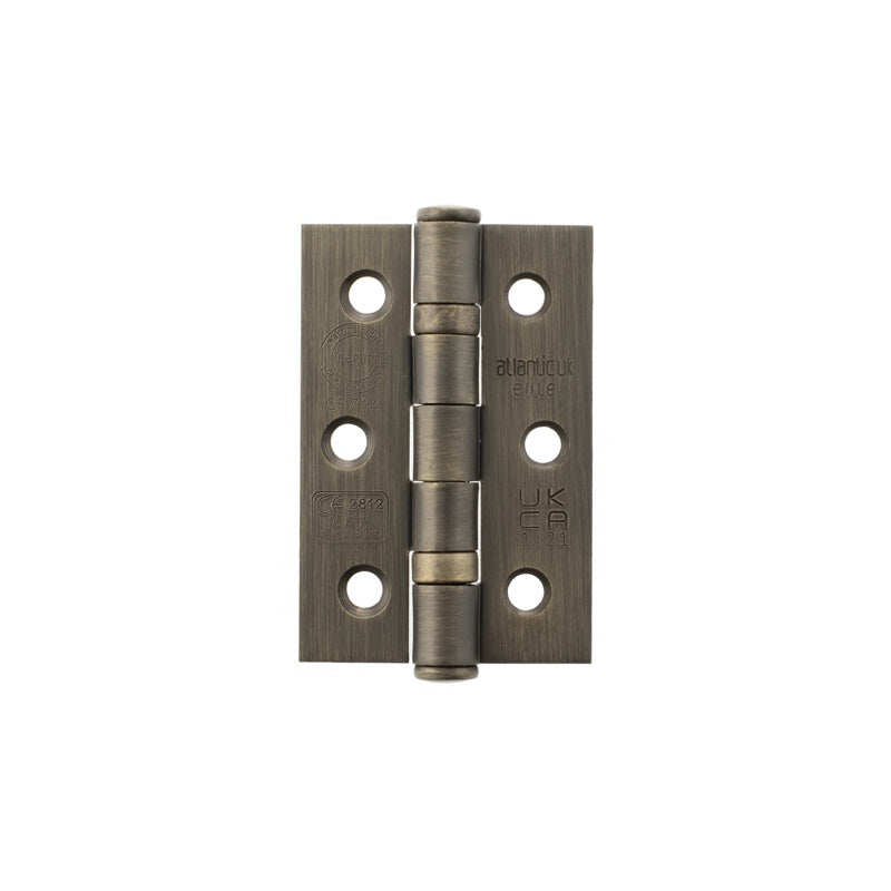 Atlantic CE Fire Rated Grade 7 Ball Bearing Hinges 3" x 2" x 2mm - Urban Bronze - Pair