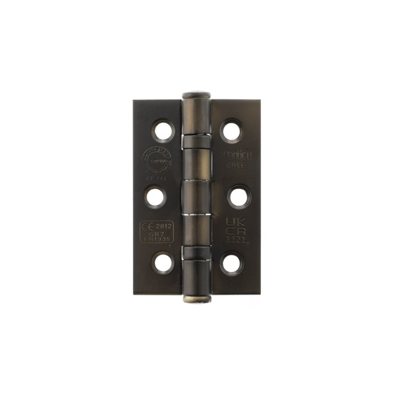 Atlantic CE Fire Rated Grade 7 Ball Bearing Hinges 3" x 2" x 2mm - Urban Dark Bronze - Pair