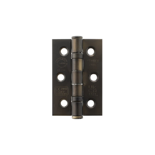 Atlantic CE Fire Rated Grade 7 Ball Bearing Hinges 3" x 2" x 2mm - Urban Dark Bronze - Pair